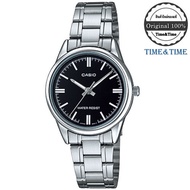 Time&amp;Time CASIO Standard นาฬิกาข้อมือผู้หญิง สายสแตนเลส รุ่น LTP-V005D, LTP-V005D-1AUDF(สีดำ), LTP-V005D-7AUDF(สีเงิน) ประกันศูนย์ CMG