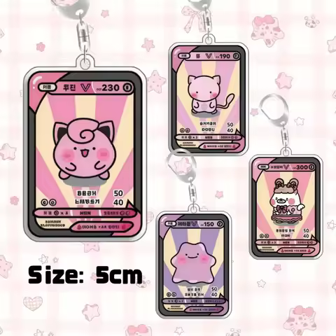 Keychain for Pokemo Clefairy Persian Ditto Pikachu Togepi Eevee Acrylic Backpack Pendant Decoration 