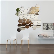 HIASAN DINDING Hexagonal Acrylic Wall Decoration Imported Mirror Wall Sticker A846