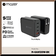Mazer GAN120W SuperMINI Wall Charger (PD120W-Travel Pin) | 2 Years Warranty (Mazer 120W)