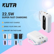 22.5W Fast Charging Mini Powerbank Cream Colors With 3 Cables Digital Display USB Type-C Output Portable Power bank