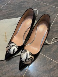 sauvereign heels shoes(前R.sanderson)黑色漆皮高跟鞋6cm高