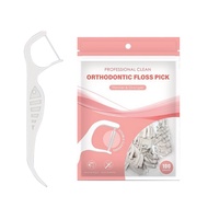 [Tooth Baby] ORTHODONTIC FLOSS PICK ORTHODONTIC Dedicated Dental FLOSS Stick 100pcs/Bag ORTHODONTIC 