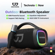 Portable Bluetooth Speaker GOOJODOQ Shocking 50W Stereo Sound + RGB Lighting With mic