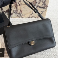 New model genuine leather pebbled texture large CF flap bag with gold silver buckles, stylish versat