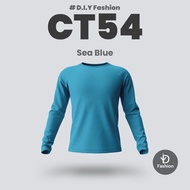 OREN SPORT Long Sleeve Plain T-shirt - Sea Blue (Unisex) CT54