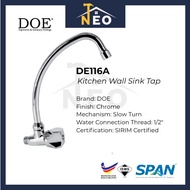 DOE Pillar Sink Tap / Wall Sink Tap (DE115A / DE116A) Bathroom Kitchen Faucet SIRIM APPROVED
