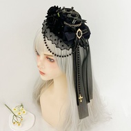 Lolita Lolita Lolita Dark Gothic Dead All-Match lo Elegant Flat Hat Gorgeous Small Top Hat Headdress