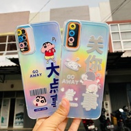SINCHAN OPPO Fashion Hologram Case A7 A12 A5S A15 A57 2022 A77S A58 4G Casing Hologram Aurora Aero S