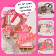 New Barbie Pattern OPPO Charger Protector 33w 65w 67w 80w 100w realme C53 Reno 7z 5g/9 pro/oppo a76 