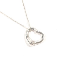 【日本直送 95 新美品】蒂芙尼 TIFFANY&Co. 項鍊 經典isOpen Heart 鏤空愛心 Elsa Peretti 925 銀