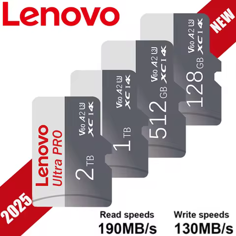 Lenovo 2TB High Speed SD Card 512GB Micro TF Memory Card 1TB Mini SD Card 256GB 128GB TF Card V90 Sp