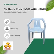 3V Plastic Chair NY701 / Office Chair / Restaurant Chair / Meeting Chair / Kerusi Heavy Duty Chair