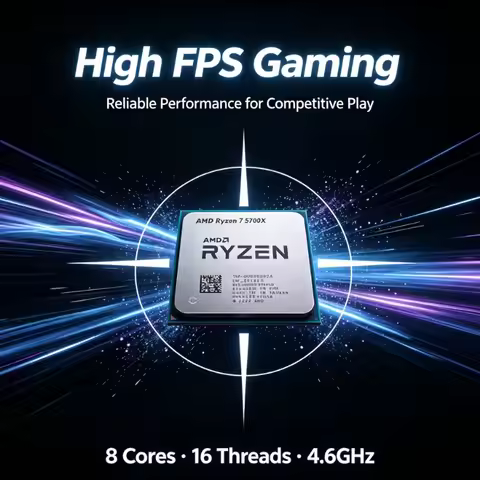 Ryzen 7 5700X AMD R7 5700X High Performance Desktop CPU 65W TDP AM4 Socket Computer Processor