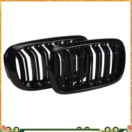 Front Kidney Grille Double Slat Sport Grill For X5 F15 X6 F16 X5M F85 X6M F86 2013-2019 (Gloss Black