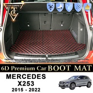 Top Carpet MERCEDES GLC-CLASS X253 ( 2015- 2022 )Car Boot Mat PU Leather Cargo Mat Trunk Carpet Boot
