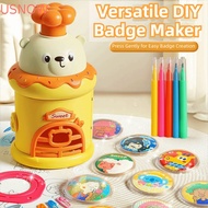 USNOW Badge Maker|Manual Press Reusable Badge Press|Easy To Use Interchangeable Die Portable Round B