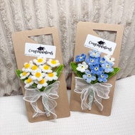 Pobymonday Bouquet Forget-Me-Not Daisy Velvet Wire Flower