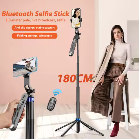 1.8M Selfie Stick Tripad Bluetooth Extendable Four Legged 360 Rotation Selfie Sticks Phone Holder fo