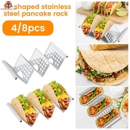 4/8Pcs Taco Holder Stainless Steel Taco Holder Stand Taco Rack Holds Up to 3 Tacos Grill Oven and Di