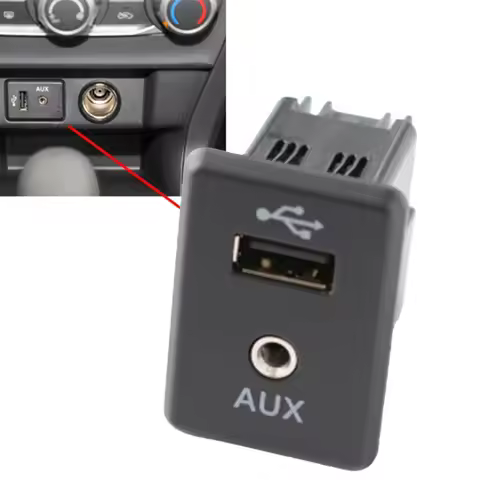Car AUX Audio Interface Black ABS Center Console AUX Audio Interface 28023-4BA0B 795405004 For Nissa