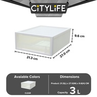 Citylife 3L Multi-Purpose Desk Stackable Sleek Single Tier Storage Drawer Organizer - S G-5210