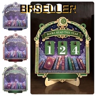BRSELLER Reading Tracker Signage, Books Read This Year Handmade Books Read Tracker,  2D Wooden Readi