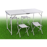 MEJA LIPAT FREE 4 KERUSI /PORTABLE FOLDABLE TABLE WITH 4 CHAIRS MEJA KIOSK MEJA NIAGA UPTOWN CARBOOTSALE