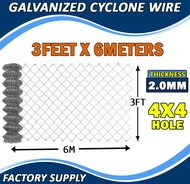 6 METERS Cyclone Wire Fence Wire Commercial Chain Mesh Wire for Sport Field Backyards Farm