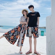 ชุดคู่รักฤดูร้อนชาย ชุดไปเที่ยวชายหาด ชุดไปเที่ยวทะเล ชุดไปเที่ยวฮAINAN Sanya Yunnan ชุดลำลอง แขนสั้