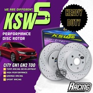 KSW S+ Performance Disc Rotor City Gn2 Too Sedan Hatchback Slotted Drilled 1set 2pcs