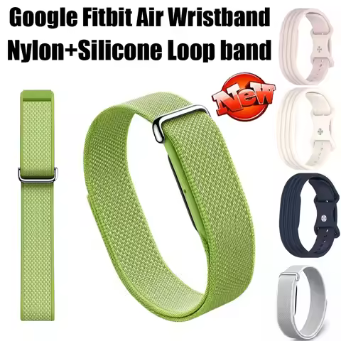 Official Nylon+Silicone Loop Wristband for Google Fitbit Air Watchband Replaceable for Google Fitbit