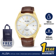 ALBA Jam Tangan Pria AS9S26 Quartz Stainless Steel Gold Watch