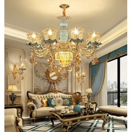 (ẢNH+ VIDEO THẬT) Đèn chùm cao cấp Phale Đá Xanh Trang trí phòng kháchsảnh tặng kèm bóng Led tiết ki