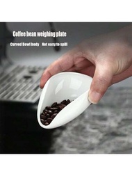 1入組陶瓷咖啡豆計量托盤,配有刻度和杯子,用於生和熟咖啡豆的樣品展示盤
