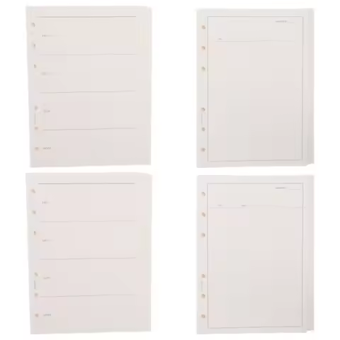 4 Books A6 6-Hole Undated Planner Refill Paper Loose Leaf Weekly Monthly Binder Inserts Notebook Ref