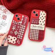 New Year's Phone Case For OPPO Reno 7 6 5 4 3 Pro Plus 7 SE 5K 4 SE 2 Find X3 X2 Neo X3 X2 Lite R17 Pro R15 Red Soft Case Peace Happiness Houndstooth Polka Dot Phone Case