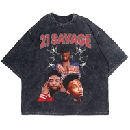 OVERSIZE T-SHIRT 21 SAVAGE NO HEART WASHING VINTAGE TEE (OVERSIZE WASHED T-SHIRT)