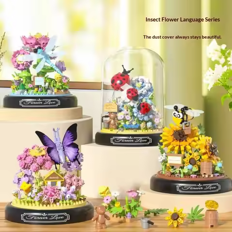 Adults Bouquet Flowers Micro Building Blocks Construction Set for Children Girl 9 to 12 Years Old An