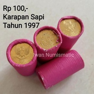 Koleksi Koin Uang Kuno 1 ROLL 100 Rupiah Karapan Sapi Tahun 1997 UNC