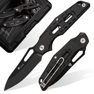 HX OUTDOORS Folding Pocket Knife, Premium 5Cr15MoV Steel Foldable EDC Camping Knife with Non Slip Pl