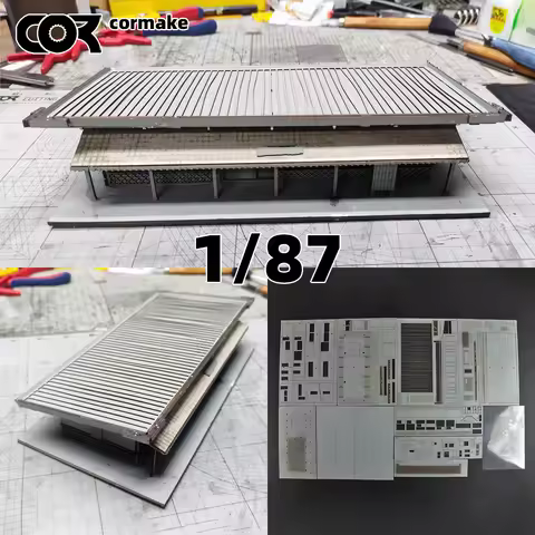 Assembly Architectural model sand table building bus stop bungalow railway station ticket office dio