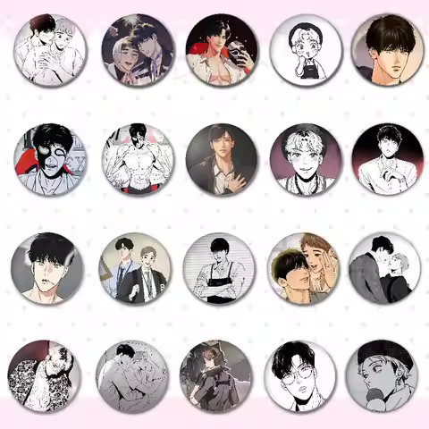 Manga BL BJ A-Alex Badges Round Brooch Cute Cartoon Idol Cosplay Badges DIY Backpack Clothing Jewelr