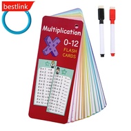 BESTLINK 0-12 Times 14Pcs Table Cards Multiplication Charts Self Check Math Learning Tool Montessori