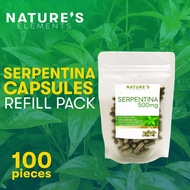 Organic Serpentina Capsules Refill Pack (100 Capsules) - Antioxidant Antidiabetic Herbal Supplements