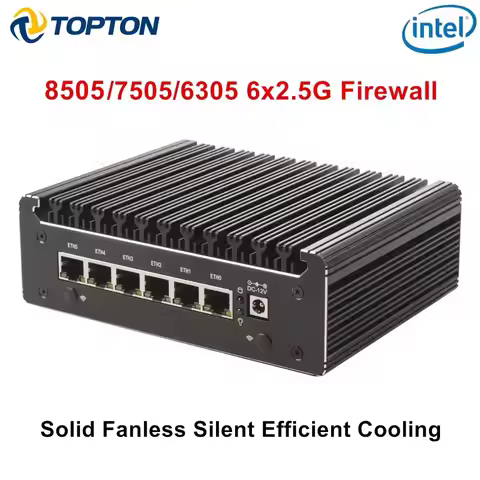 Intel N100 8505 7505 6305 6x i226-V 2.5G Firewall Server Fanless Mini PC DDR4 NVMe 1*COM Type-C pfSe