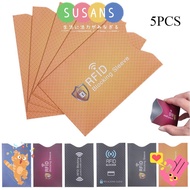 SUSANS 5PCS Anti-Scan NFC Card Sleeve Credit Card RFID Protector Anti-magnetic Card Holder Anti Thef