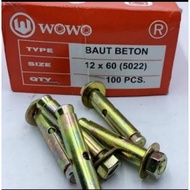 Dynabolt 12x60 Wowo, dynabol Wowo 12x60, concrete bolt 12x60 wowo