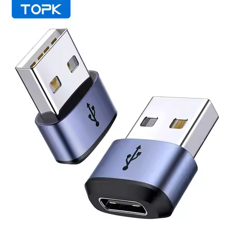 TOPK AT13 USB C to USB Male Adapter USB Female (Type-C) to USB 2.0 Male (USB-A) Fast Charging & Data
