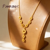18k Gold Light Luxury Simple Crushed Ice Five Emperors Money Tassel Necklace FS4682